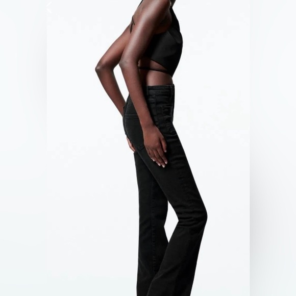 NWT Zara Black Flare Jeans 6147/169 - Picture 5 of 11